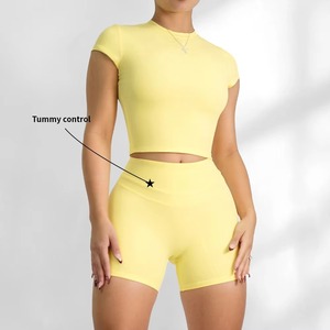 Conjuntos Deportivos 2025 para Mujer, Ropa de Gimnasio, Ropa Deportiva Ajustada, Ropa Deportiva Elástica, Conjuntos de Yoga de Manga Corta - Product Image 6
