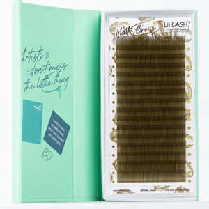 Matte Taupe Olive colorful silk <b>lash</b> <b>extensions</b> 0.15 <b>lash</b> <b>extensions</b> individuals single wholesale mink <b>lashes</b> - Product Image 2