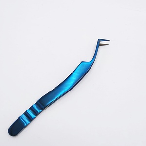Pince à cils Volume russe en acier inoxydable avec pointe en fibre modèle d'applicateur de cils à prise durable - Product Image 1