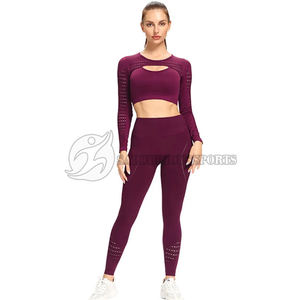 Ensemble de sport 2 pièces léger à haute élasticité pour femmes Logo personnalisé Yog - Product Image 2