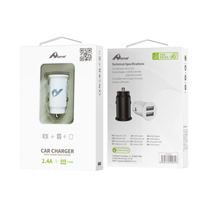 Profitez de l'adaptateur d'allume-cigare blanc à 4 ports rapide 2x5V/2.4A USB chargeur de voiture universel avec 4 ports - Product Image 1