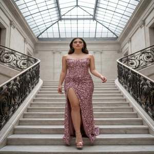 Expédition rapide, stock disponible, robe de soirée moderne pour femmes, sans bretelles, style sirène, robe longue formelle, bordeaux, vert, argent - Product Image 1