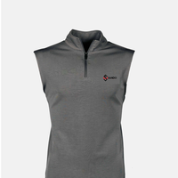 Pullover sans manches à fermeture éclair 1/4 pour homme, haute qualité, compression, course à pied, golf, fitness, été, polyester, grandes tailles adultes