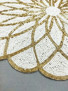 Luxury Embroidery Christmas Tree Beaded <b>Placemats</b> <b>for</b> Wedding Use Eco-Friendly Customizable <b>Table</b> Mats - Product Image 4