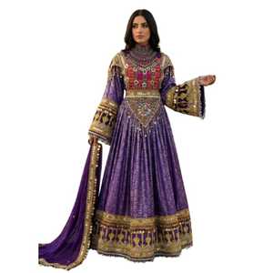 Robes afghanes Kuchi vintage personnalisées 2026, broderies lourdes, manches longues, robes de mariée, robes de soirée, robes afghanes pour femmes adultes - Product Image 1