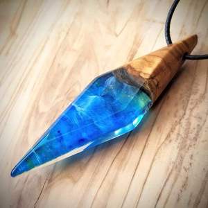 India Export Wood <b>Resin</b> Necklace Pendant Long Adjustable Rope Chain Natural Wooden Necklace Jewelry Gifts - Product Image 6