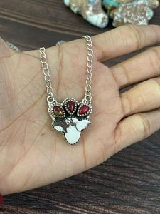 Fait à la main en argent Sterling doré bleu glace Dahlia Rose violet Mojave Kingman collier de chevaux sauvages bijoux pour femmes - Product Image 4