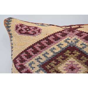 Luxury Red Wool Pillow 20x28 Inch Geometric Vintage Embroidered Pattern Woven 18x18 Size <b>Bedding</b> <b>Fluffy</b> Style - Product Image 2