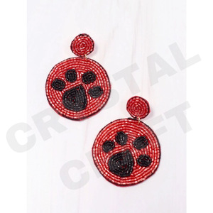 Pendientes con cuentas TCU DE LA Universidad Cristiana de Texas para mujer, Día conmemorativo patriótico, Material de tela de Color naranja, blanco y azul - Product Image 3