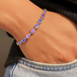 Multifire Sterling Silver Large Fire <b>Opal</b> Gemstone Tennis <b>Bracelet</b> Delicate Luxury Birthstone Gift for Her Anniversary - Product Image 6