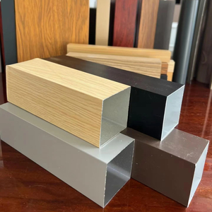 Tùy chọn woodgrain kết thúc nhôm Louvre Dải Ốp mặt tiền vuông hình chữ nhật ống cho Ốp trang trí - Product Image 5