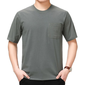 Usine chinoise, t-shirt surdimensionné à manches courtes et à poche avec col en O, t-shirt unisexe sérigraphié avec logo et impression pour hommes - Product Image 2