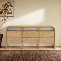 Buffet moderne extensible en bois massif avec tiroirs |   Armoire de rangement pour buffet, pour chambre à coucher, entrée, salon, fabriquée au Vietnam, Sukavina