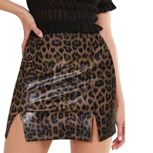 Jupe en cuir pour femme taille haute fabriquée en usine OEM avec une mini-jupe slim en cuir de vachette véritable acceptée sous marque privée - Product Image 4