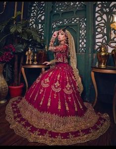 NEW TRENDY EMBROIDERY ON BEAUTIFUL BRIDAL <b>BLOUSE</b> WITH LEHENGA DRESS Embellished WITH CRYSTAL GLASS BEADS,STONE & DABKA work@2022 - Product Image 1