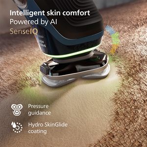 Rasoir électrique humide/sec Sense Technology avec lames doubles 360°, système de coupe à triple lame rotative à 360°, tondeuse visage et nez - Product Image 4