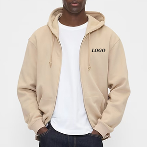 Sudadera con Capucha y Cremallera para Hombre, Mangas Largas, Costuras de Alta Calidad, Diseño de Color Sólido con Capucha y Diseño de Logotipo Personalizado, Estilo Casual - Product Image 1