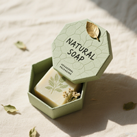 Boîte à savon hexagonale en papier kraft recyclable écologique avec logo personnalisé pour emballage cadeau de soins de la peau naturels biologiques faits à la main