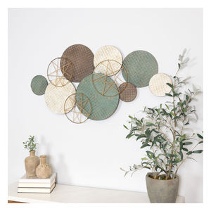 Meilleure vente Art mural feuille de métal décoration murale Offre Spéciale encadré Unique or suspendu artisanat fantaisie maison chambre décoration fleur mur Art - Product Image 2