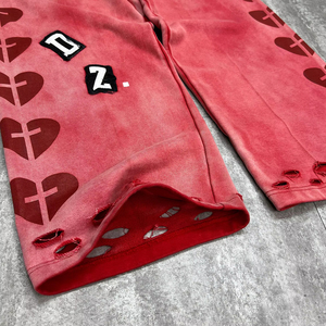 Pantalon de jogging en molleton de toile délavée style streetwear personnalisé 2026 pour homme – Coupe ample, jambe droite, effet délavé à l'acide - Product Image 3