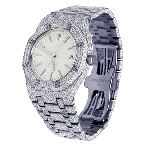 Montre de luxe au design moderne, sertie de moissanite, en acier inoxydable, tendance, 20 mm, quartz - Product Image 1