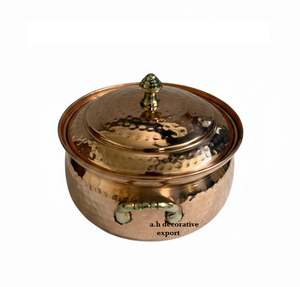 High Quality Luxury Hand-Hammered Copper Food Grade Casserole Brass Knob Lid Eco-Friendly Gas Induction Ready <b>Cooking</b> - Product Image 4