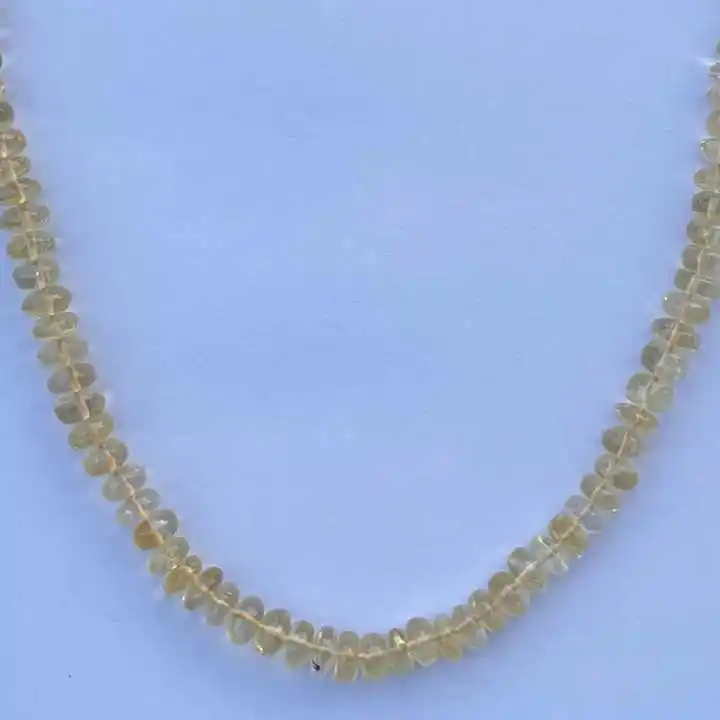 Pierre de Citrine jaune naturelle Rondelle lisse extrêmement Fine perles de pierres précieuses collier bijoux fournisseur boutique en ligne au meilleur prix