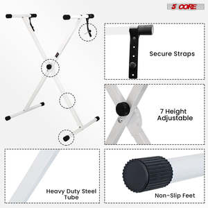 5 Core Keyboard <b>Stand</b> X Shape Height Adjustable Foldable Portable Key Board DJ <b>Controller</b> <b>Stands</b> - Product Image 4
