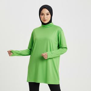 Haut de sport élégant et modeste pour femmes musulmanes, épaules tombantes, trous pour les pouces, UPF50+, respirant, confortable, pour la gym, le fitness et la course à pied - Product Image 1