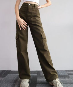 2025 Street-wear Plus-Size Retro-Casual Loose-Wide Longed Pants Women's <b>Summer</b> Fashion Breathable Cargo <b>Trousers</b> - Product Image 4