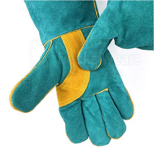 Guantes de Trabajo Resistentes de Tamaño Personalizado OEM, Material de Cuero Personalizado, Guantes Largos de Ajuste Cómodo para Soldadura Industrial - Product Image 4