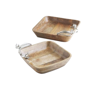 Plateaux décoratifs faits à la main pour Bar Ware Hôtel Forme rectangulaire Table à manger Plateau de service Finition émaillée - Product Image 3