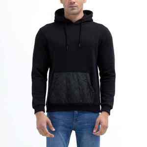 Sweat à capuche décontracté pour homme, streetwear d'hiver, 100% coton, polaire respirant, pull uni avec logo personnalisé, impression sérigraphique - Product Image 1