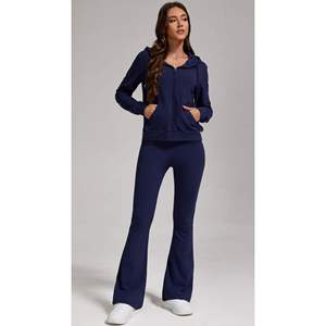 Conjunto Deportivo Azul Oscuro para Mujer, Ropa Deportiva Casual y Elegante, Sudadera con Cremallera, Marca Privada OEM Trackstar - Product Image 2
