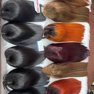 Qualité supérieure!! Frontal 13*4 couleur perruques de cheveux humains 100% non transformés avec prix de gros 2023 cheveux bruts de haute qualité Vietnamse - Product Image 5