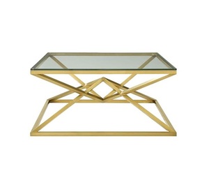 2025 Fancy Metal Brown Color <b>Coffee</b> <b>Table</b> <b>Rectangle</b> Shape Glass Top Attractive Design Restaurant Decor Side <b>Table</b> - Product Image 2