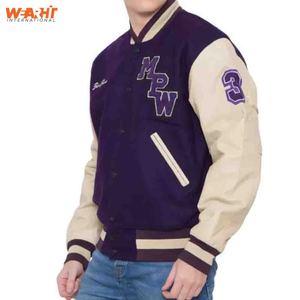 Chaqueta Varsity de Béisbol con Logotipo Personalizado, Cuello Alto, Invierno, Chenilla, Parches Bordados con Letras, Reversible, Resistente al Viento, 100% - Product Image 5