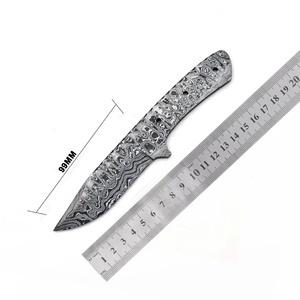 Couteau JEXMOO personnalisé fait à la main en acier Damas, lame vierge multifonctionnelle à motif goutte de pluie, avec un cadeau parfait, couteau pour usage extérieur - Product Image 2