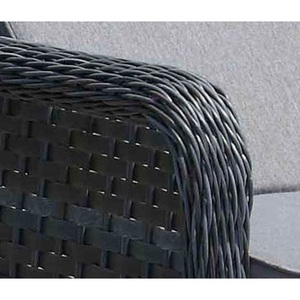 Chaise longue de jardin en rotin anthracite Grenade 202 x 55/30 x 74 cm pour piscine avec coussin - Product Image 3