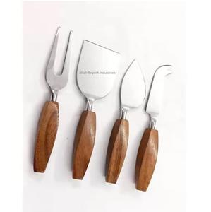 ชุดมีด้ามจับไม้ชุดชีสทองสไตล์ตะวันตกมีดปาดเนยชีสสำหรับวางบนโต๊ะ - Product Image 2