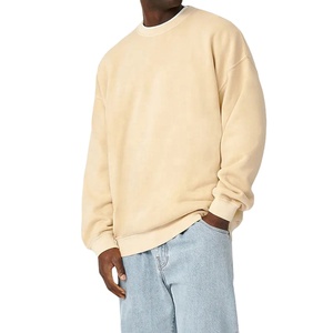 Sudadera de cuello redondo de felpa francesa personalizada de alta calidad para hombre 100% algodón bordado Logo pulóver estampado patrón suelto otoño - Product Image 1