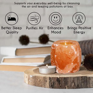 Ensemble de bougeoirs en sel rose de l'Himalaya naturel, faits à la main, durables, objets d'art de collection, style antique, Himaliessence Salt Traders Custom - Product Image 5