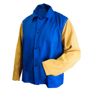 Chaqueta de soldadura de cuero de seguridad industrial para hombre de servicio pesado Chaqueta de cuero de servicio pesado para soldadura - Product Image 3