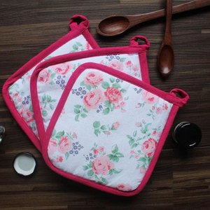 High Quality 100% Pure Cotton Pot Holders <b>Reusable</b> <b>Heat</b> Protection <b>Pads</b> with Customized Logo - Product Image 1