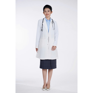 Poches fonctionnelles d'uniforme d'hôpital de docteur médical de blouse de laboratoire blanche tissée légère - Product Image 1