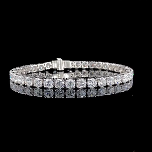 Bracelet tennis en diamant de culture rond et taille émeraude, or massif 14 carats, bijoux fins de luxe - Product Image 3