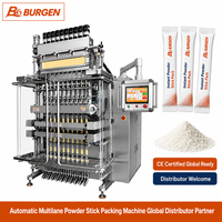Macchina Automatica Multilinea per Confezionamento in Stick di Polveri, Certificata CE per Alimenti e Halal, Ricambi Disponibili in 48H, Documentazione in Inglese