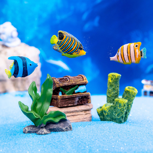 Figurines miniatures en résine de poissons coralliens, ornements créatifs de la vie marine, décoration d'aquarium, micro-paysage, accessoires de jardin féerique - Product Image 1