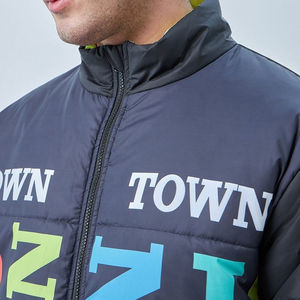 Chaqueta acolchada de estilo callejero con cremallera de bolsillo lateral Color liso y estampado de ropa de calle multicolor para el invierno 2025 - Product Image 6