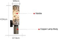 SIMIG moderne LED Designer mur albâtre noir laiton luminaire pierre naturelle pour maison chambre couloir décor chevet éclairage mural